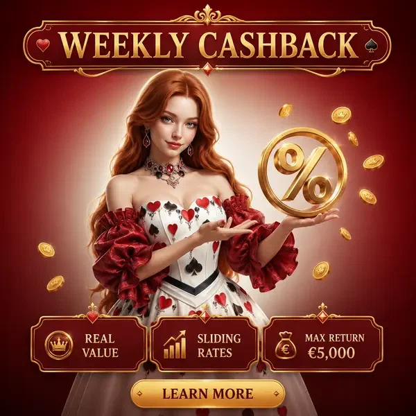La Condesa del Té presentando emblema de porcentaje de cashback semanal en elegante corte de cartas