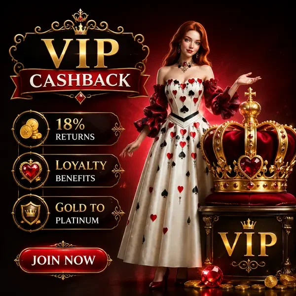 Programa de bonos VIP Cashback Stack Casino con corona elegante y exhibición de recompensas de lujo